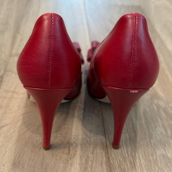 J. Crew Red Pointed-Toe Bow Pumps - Picture 5 of 5